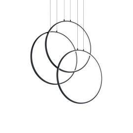 Pendule, Lustre suspendate - Lustra LED suspendata design geometric circular FRAME PL neagra