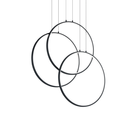 Pendule, Lustre suspendate - Lustra LED suspendata design geometric circular FRAME PL neagra