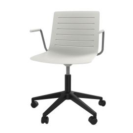 Set de 2 scaune cu brate si roti, ideale pentru birouri si sali de conferinta, Skin Armchair with wheels