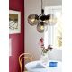 Candelabre, Lustre - Lustra stil modern, extravagant Ivona negru/ sticla fumurie
