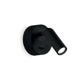 Aplica moderna cu spot LED directionabil BEAN ROUND AP neagra