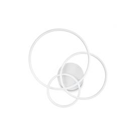Lustra LED aplicata design geometric circular FRAME PL alba