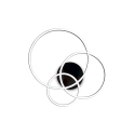 Lustra LED aplicata design geometric circular FRAME PL neagra