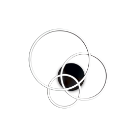 Lustra LED aplicata design geometric circular FRAME PL neagra