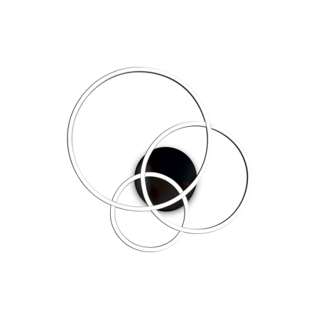 Lustre aplicate - Lustra LED aplicata design geometric circular FRAME PL neagra