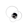 Lustra LED aplicata design geometric circular FRAME PL neagra
