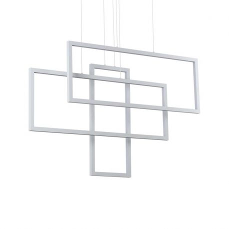 Pendule, Lustre suspendate - Lustra LED suspendata design geometric FRAME SP RETTANGOLO alba