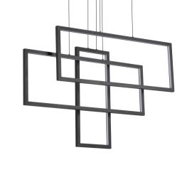Pendule, Lustre suspendate - Lustra LED suspendata design geometric FRAME SP RETTANGOLO neagra