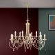 Candelabre, Lustre - Candelabru 12 brate stil clasic cu cristale Swarovski Giada auriu mat