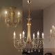 Candelabre, Lustre - Candelabru 6 brate stil clasic cu cristale Swarovski Giada auriu mat