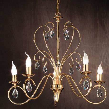 Candelabre, Lustre - Candelabru 5 brate stil clasic cu cristale K9 Alessia auriu