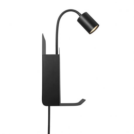 Aplice, corpuri de iluminat pentru pereti - Aplica de perete, mufa USB, design modern ROOMI negru