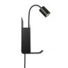 Aplica de perete, mufa USB, design modern ROOMI negru