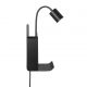 Aplice, corpuri de iluminat pentru pereti - Aplica de perete, mufa USB, design modern ROOMI negru