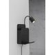 Aplice, corpuri de iluminat pentru pereti - Aplica de perete, mufa USB, design modern ROOMI negru