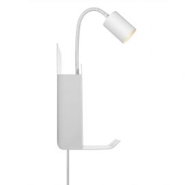 Aplice, corpuri de iluminat pentru pereti - Aplica de perete, mufa USB, design modern ROOMI alb