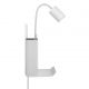 Aplice, corpuri de iluminat pentru pereti - Aplica de perete, mufa USB, design modern ROOMI alb