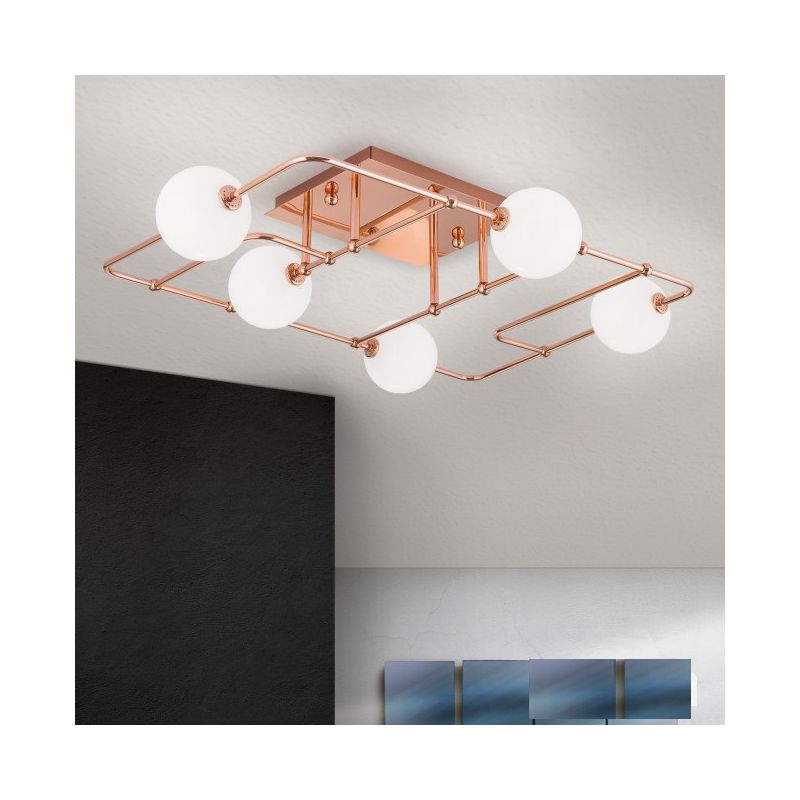 Plafoniera Lustra Aplicata Tavan Design Modern PIPES Copper