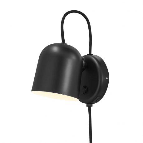 Aplice, corpuri de iluminat pentru pereti - Aplica de perete, cu mufa usb, design modern Angle negru
