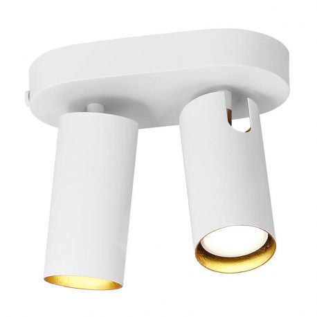 Plafoniere cu spoturi, Spoturi aplicate - Plafoniera cu 2 spoturi design modern MIMI alb