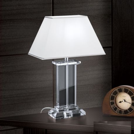 Veioze - Veioza, lampa de masa design LUX VERONIQUE, crom/ abajur alb