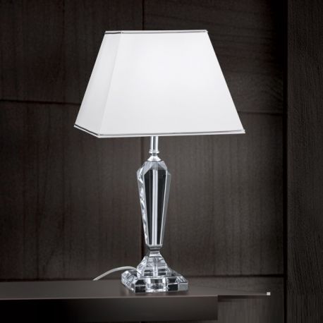 Veioze - Veioza, lampa de masa design LUX VERONIQUE, crom/ abajur alb