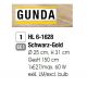 Pendule, Lustre suspendate - Pendul design industrial Gunda large, negru/ auriu