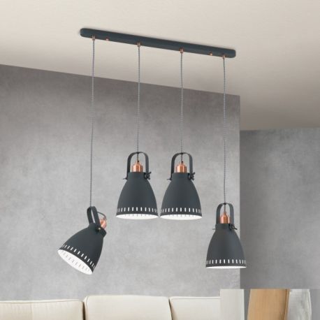 Pendule, Lustre suspendate - Lustra cu 4 pendule design industrial THEKE