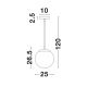 Pendule, Lustre suspendate - Pendul design modern NAZIO, 25cm, cupru
