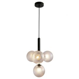 Pendule, Lustre suspendate - Lustra suspendata design modern MUSA 4 transparent/negru