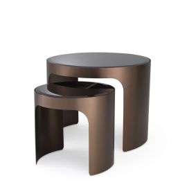 Masute Living - Set 2 masute de cafea LUX Piemonte S, cupru periat