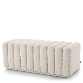 Banchete-Tabureti - Bancheta design LUX Bente, boucle crem