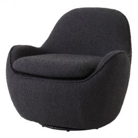 Fotolii - Fotoliu pivotant design elegant Cupido, boucle negru