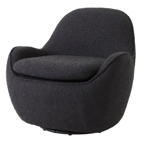 Fotolii - Fotoliu pivotant design elegant Cupido, boucle negru
