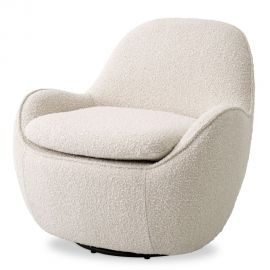 Fotolii - Fotoliu pivotant design elegant Cupido, boucle crem