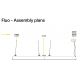 Accesorii iluminat - Accesoriu, set un cablu suspensie si alimentare lustre LED FLUO KIT SINGLE STEEL CABLE 2 MT + BK CEILING...