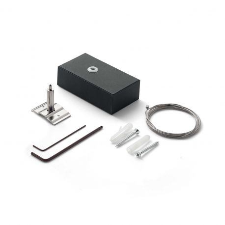 Accesorii iluminat - Accesoriu, set un cablu suspensie si alimentare lustre LED FLUO KIT SINGLE STEEL CABLE 5 MT + BK CEILING...