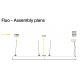 Accesorii iluminat - Accesoriu, set un cablu suspensie si alimentare lustre LED FLUO KIT SINGLE STEEL CABLE 5 MT + WH CEILING...