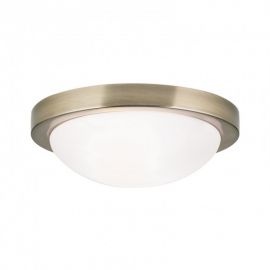 Iluminat pentru baie - Plafoniera iluminat baie, protectie IP44, diametru 32cm, Fato antique brass