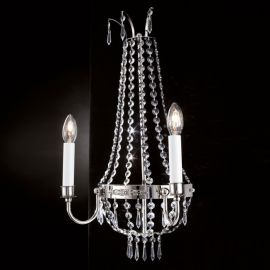 Aplice Cristal Asfour - Aplica clasica din alama si cristale Asfour Empire, Antique silver