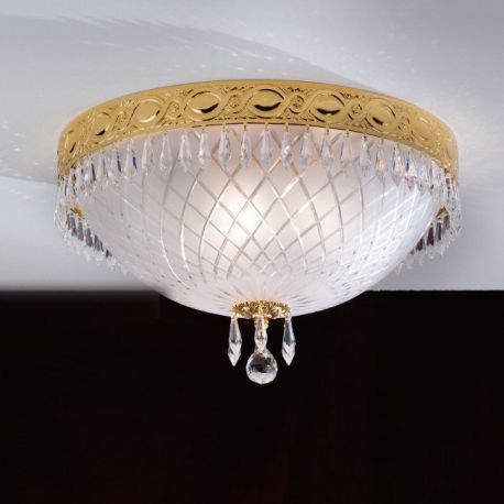 Lustre Cristal Scholer - Plafoniera clasica din alama si cristale Schöler Empire 39cm