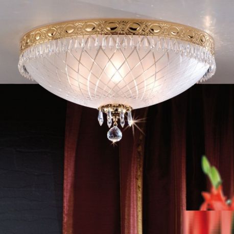 Lustre Cristal Scholer - Plafoniera clasica din alama si cristale Schöler Empire 45cm