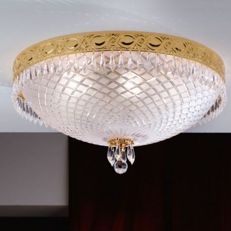 Lustre Cristal Scholer - Plafoniera clasica din alama si cristale Schöler Empire 55cm