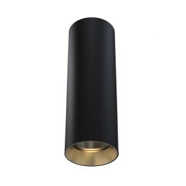 Plafoniere cu spoturi, Spoturi aplicate - Plafoniera LED tubulara design modern slim KIRA negru/alama 20W 36º
