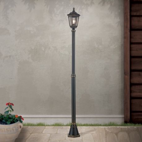 Stalpi - Stalp de iluminat exterior stil clasic IP43 Puchberg H-211cm black/gold