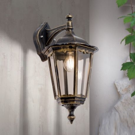 Aplice - Aplica de iluminat exterior stil clasic IP44 Puchberg down black/gold