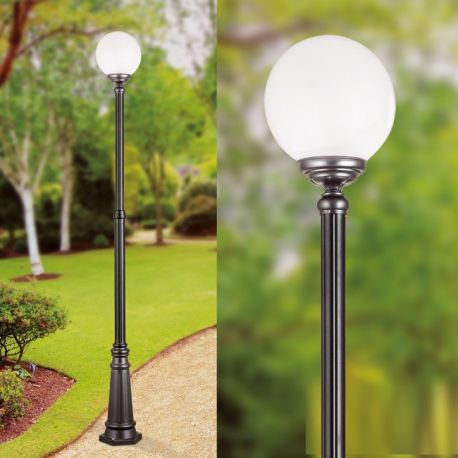 Stalpi - Stalp de iluminat exterior stil clasic IP43 Reika H-250cm negru