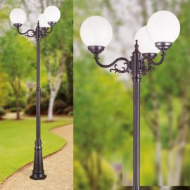 Stalpi - Stalp de iluminat exterior stil clasic IP43 Reika H-256cm negru