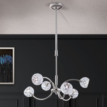 Pendule, Lustre suspendate - Lustra reglabila design modern de lux Maderno 6L crom