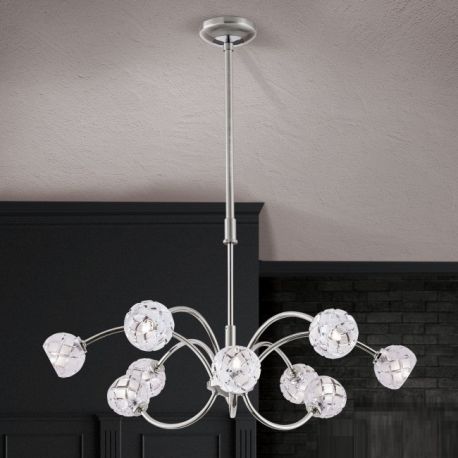Pendule, Lustre suspendate - Lustra reglabila design modern de lux Maderno 9L crom